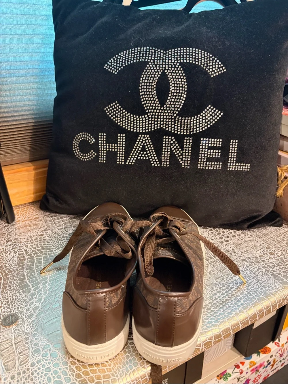 Michael Kors Brown Lace-Up Low-Top Sneakers - Picture 3 of 4